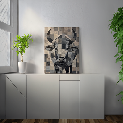 tiere-wandbilder-leinwand-poster-afrikanischer-buffel-3x4