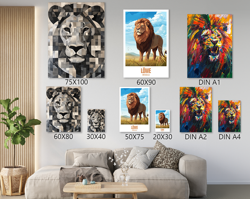     tiere-wandbilder-leinwand-poster-groessenuebersicht