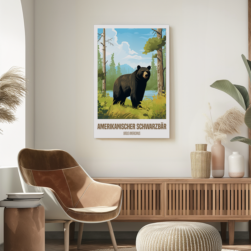 wandbilder-tiere-leinwand-poster-amerikanischer-schwarzbar-2x3