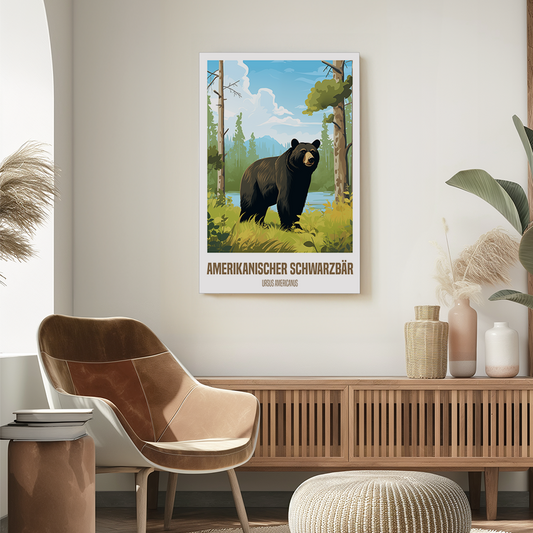 wandbilder-tiere-leinwand-poster-amerikanischer-schwarzbar-2x3