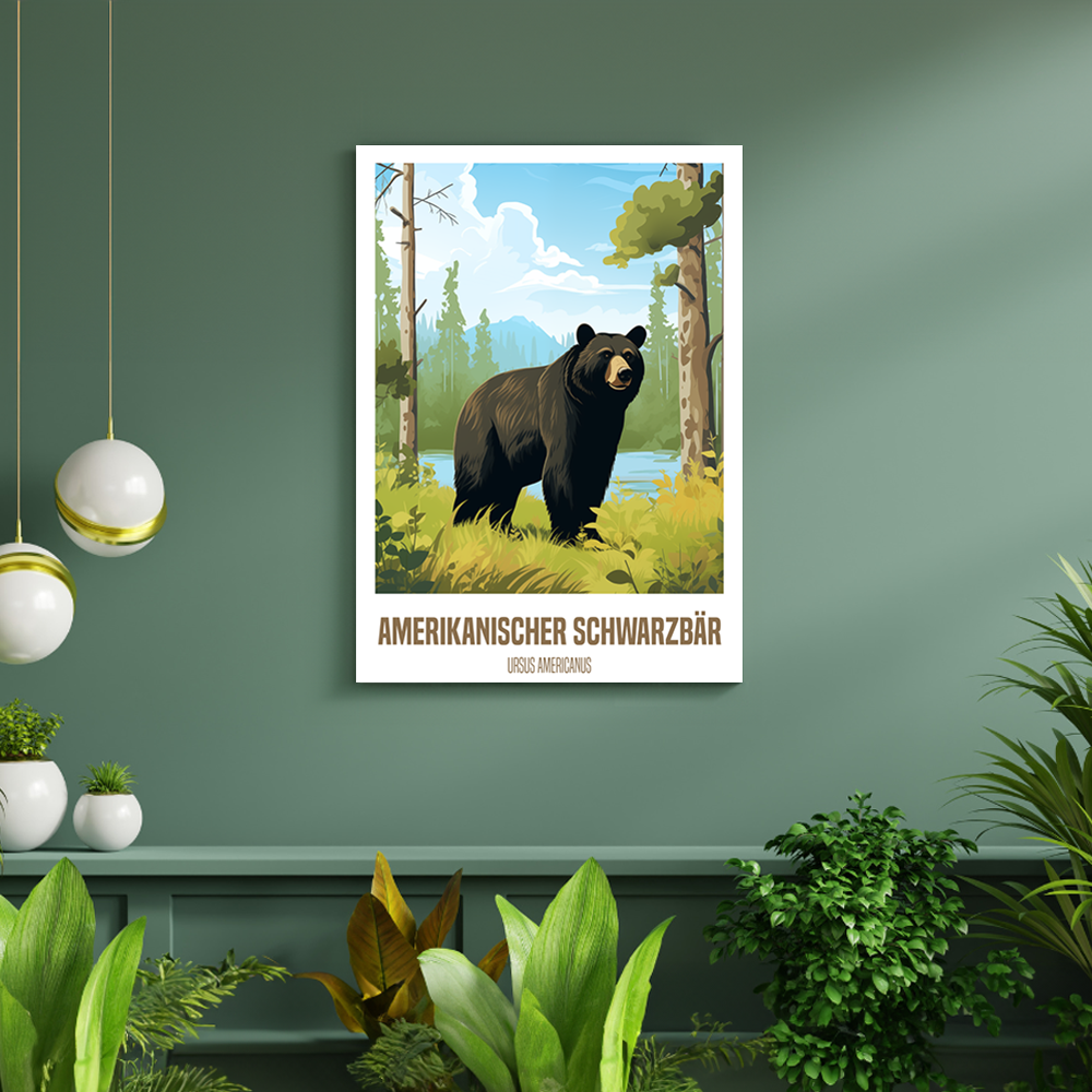 wandbilder-tiere-leinwand-poster-amerikanischer-schwarzbar-DIN