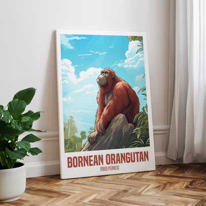 wandbilder-tiere-leinwand-poster-bornean-orangutan-1