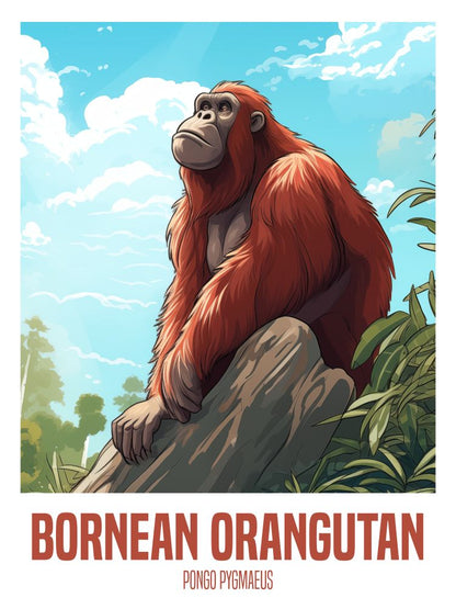 wandbilder-tiere-leinwand-poster-bornean-orangutan-2