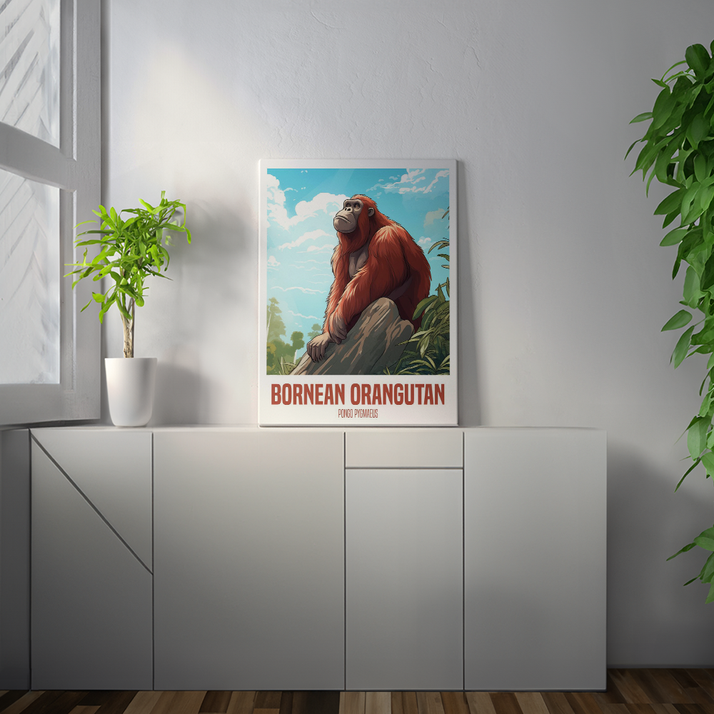 wandbilder-tiere-leinwand-poster-bornean-orangutan-2