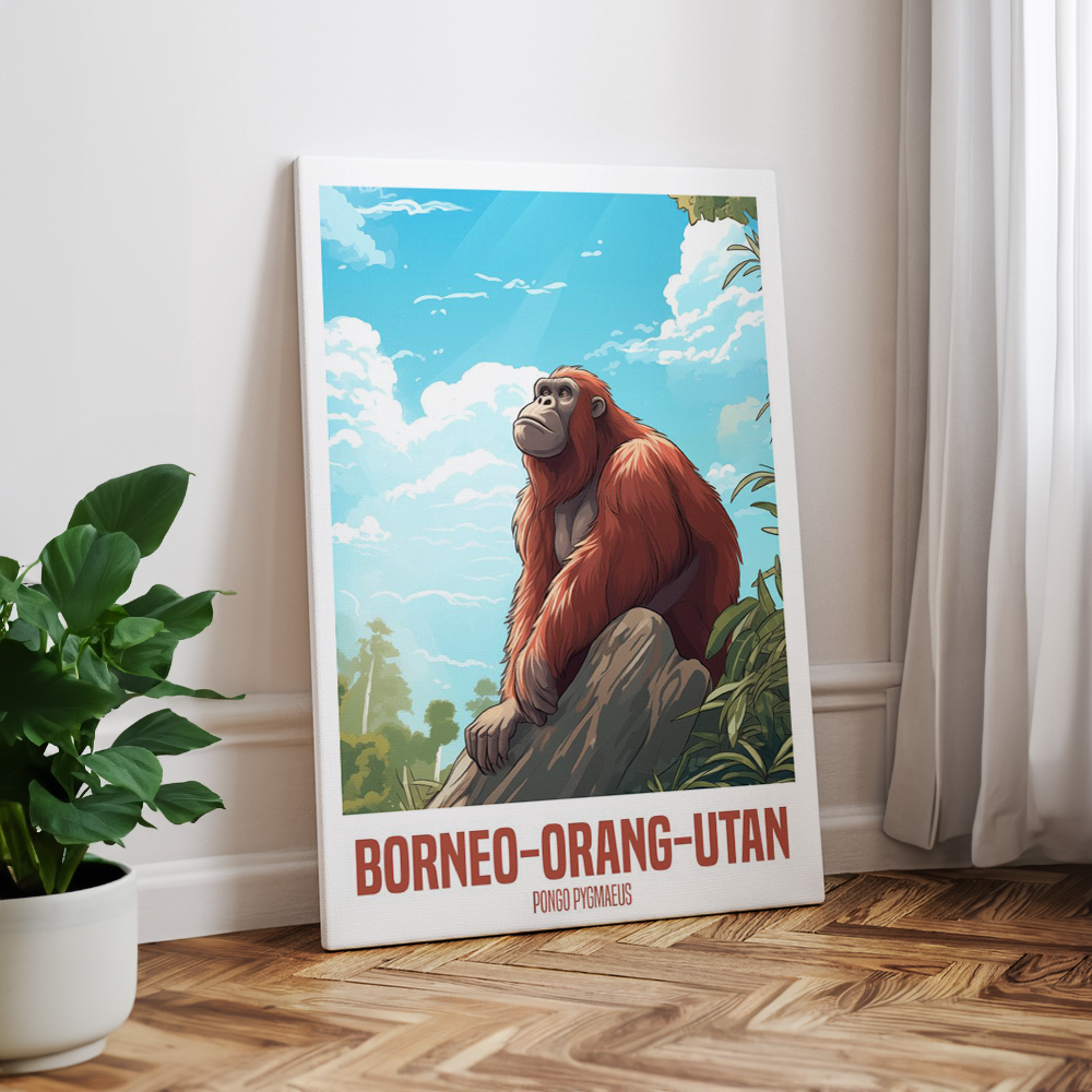 wandbilder-tiere-leinwand-poster-borneo-orang-utan-1