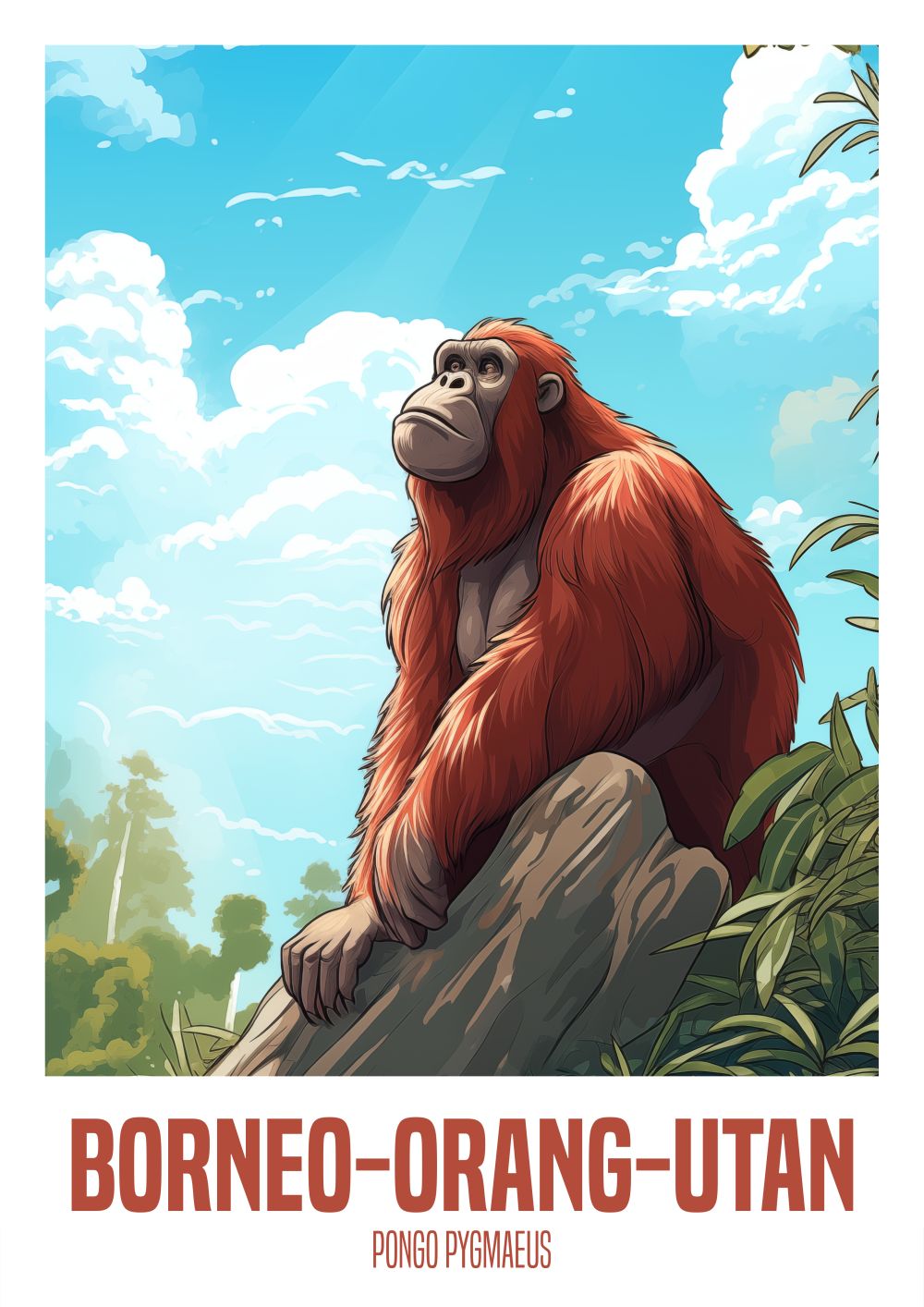 wandbilder-tiere-leinwand-poster-borneo-orang-utan-DIN-DIN-A