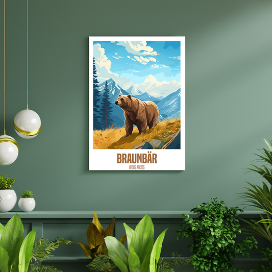 wandbilder-tiere-leinwand-poster-braunbar-DIN