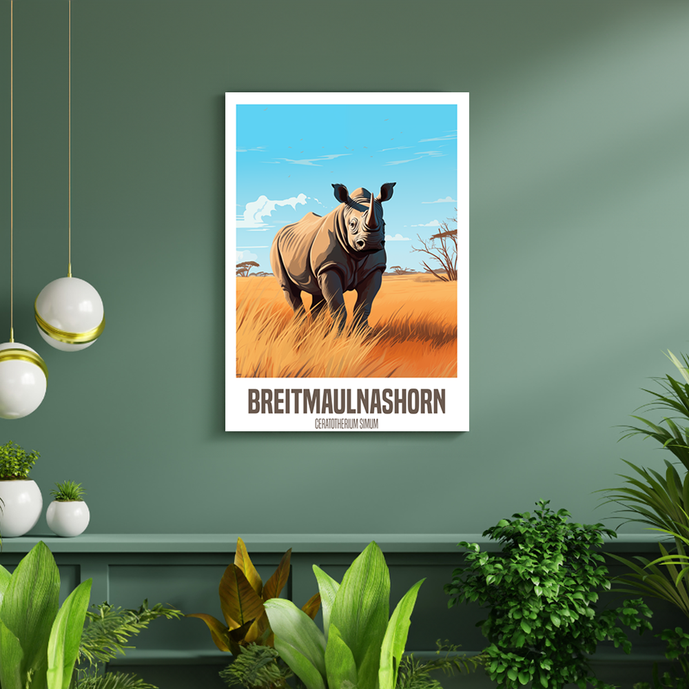 wandbilder-tiere-leinwand-poster-breitmaulnashorn-DIN