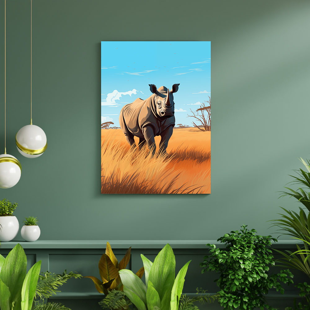 wandbilder-tiere-leinwand-poster-breitmaulnashorn-full-DIN