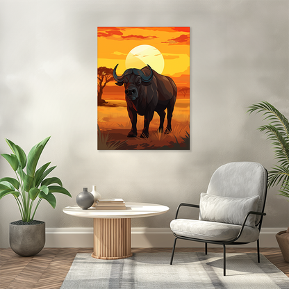 wandbilder-tiere-leinwand-poster-buffel-3x4