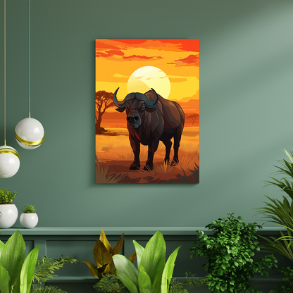 wandbilder-tiere-leinwand-poster-buffel-DIN