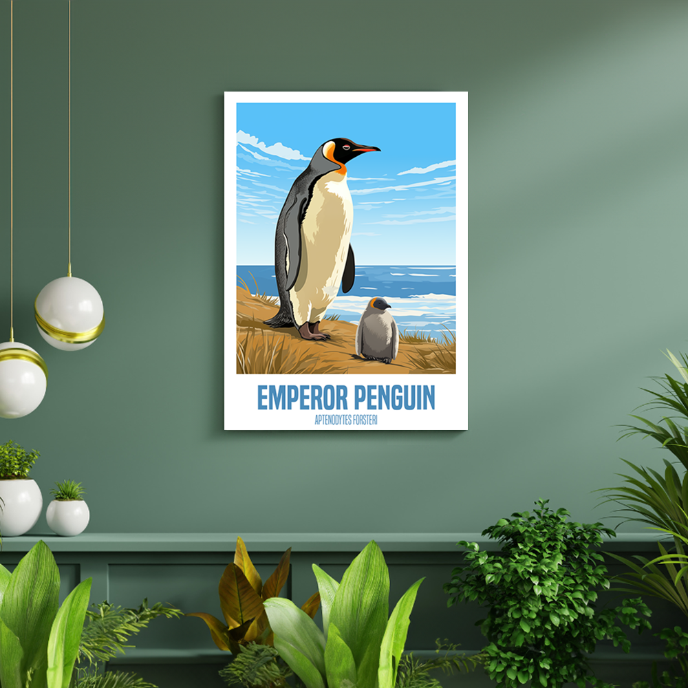 wandbilder-tiere-leinwand-poster-emperor-penguin-DIN