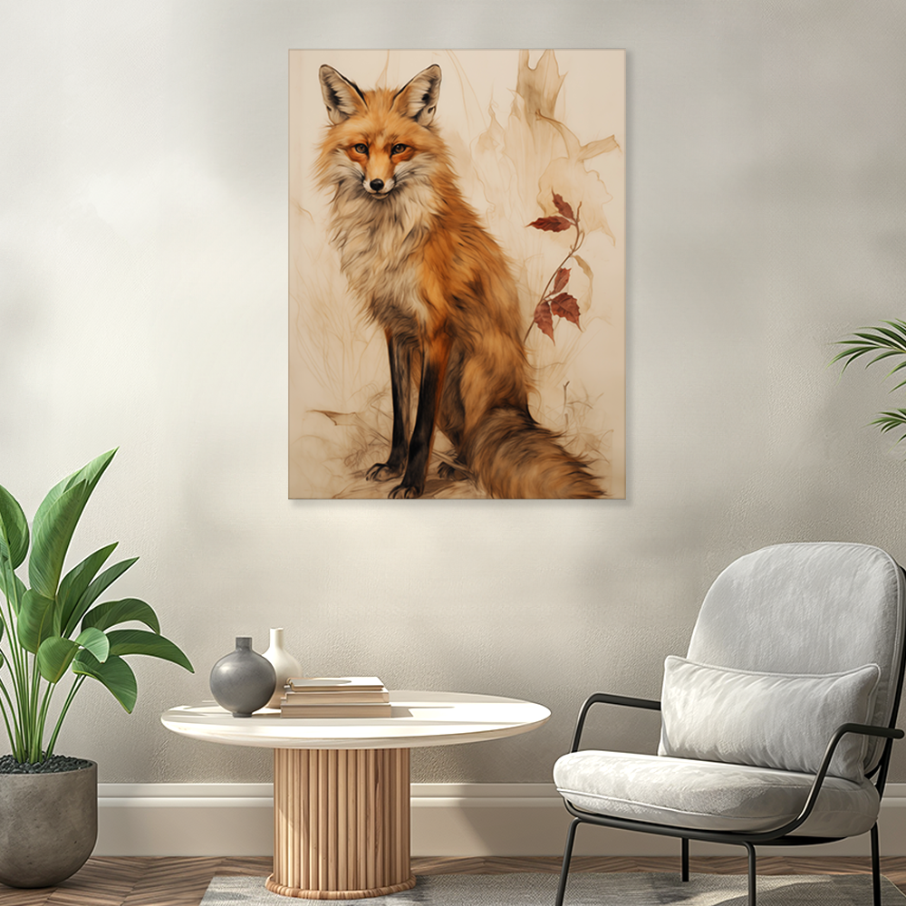 wandbilder-tiere-leinwand-poster-fuchs-3x4