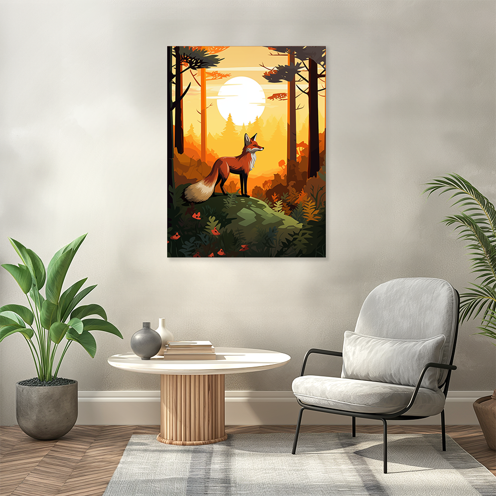 wandbilder-tiere-leinwand-poster-fuchs-3x4