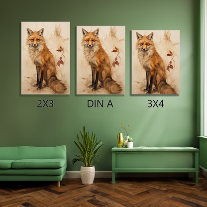 wandbilder-tiere-leinwand-poster-fuchs-leinwand-collage