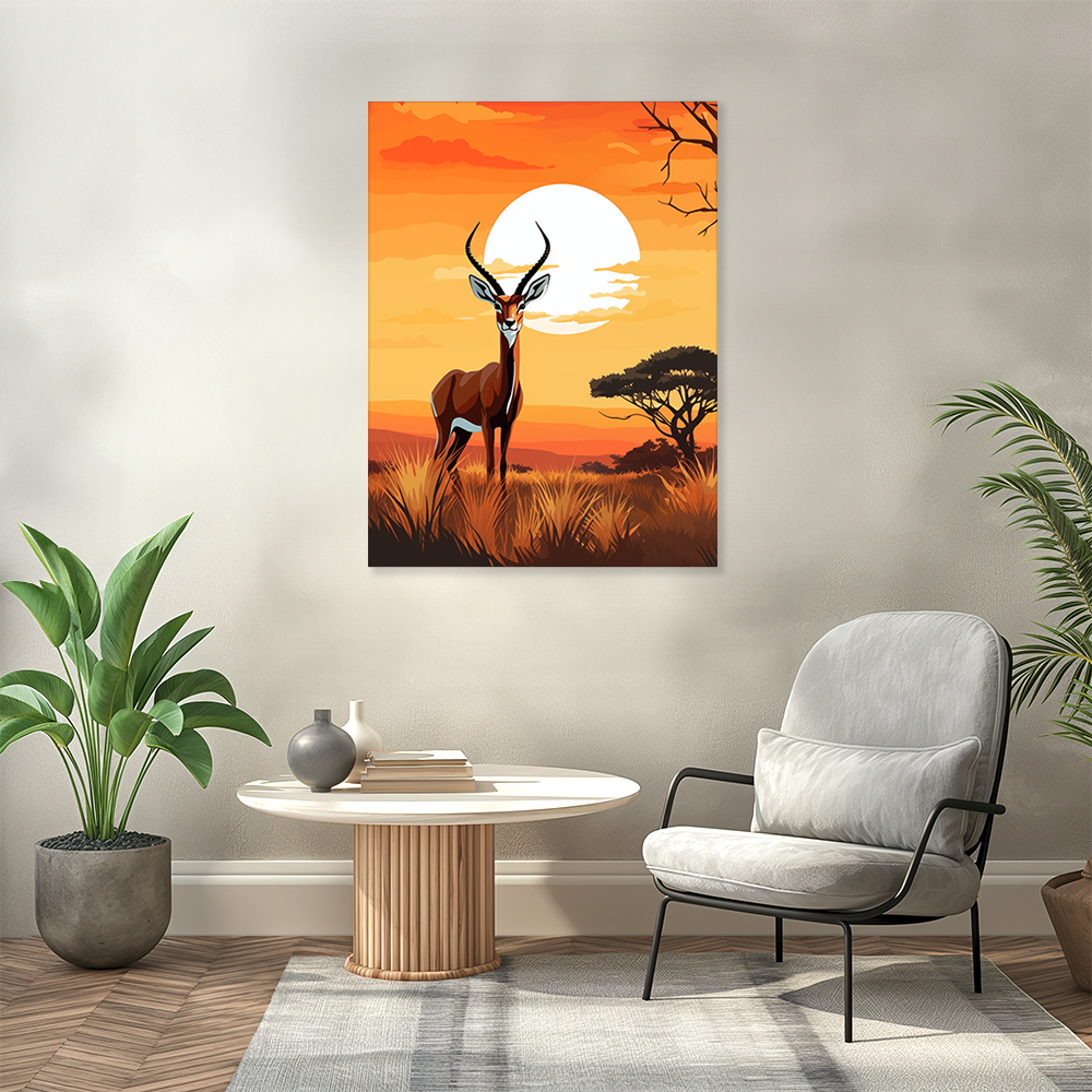 wandbilder-tiere-leinwand-poster-gazelle-3x4