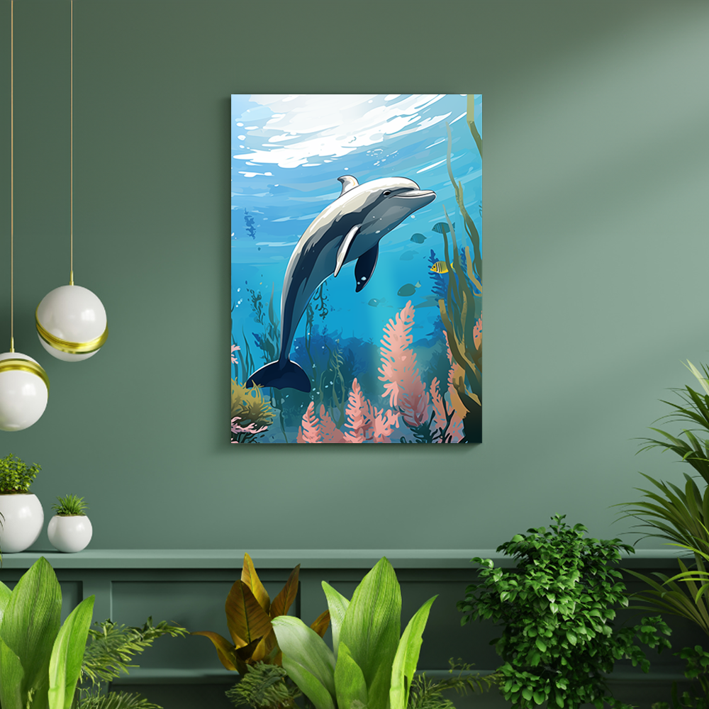 wandbilder-tiere-leinwand-poster-gemeiner-delfin-full-DIN