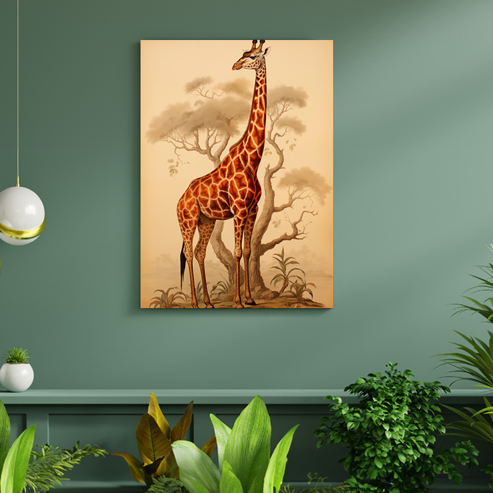 wandbilder-tiere-leinwand-poster-giraffe-DIN