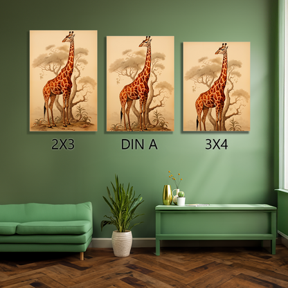 wandbilder-tiere-leinwand-poster-giraffe-leinwand-collage