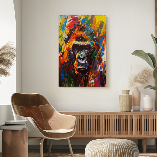 wandbilder-tiere-leinwand-poster-gorilla-2x3