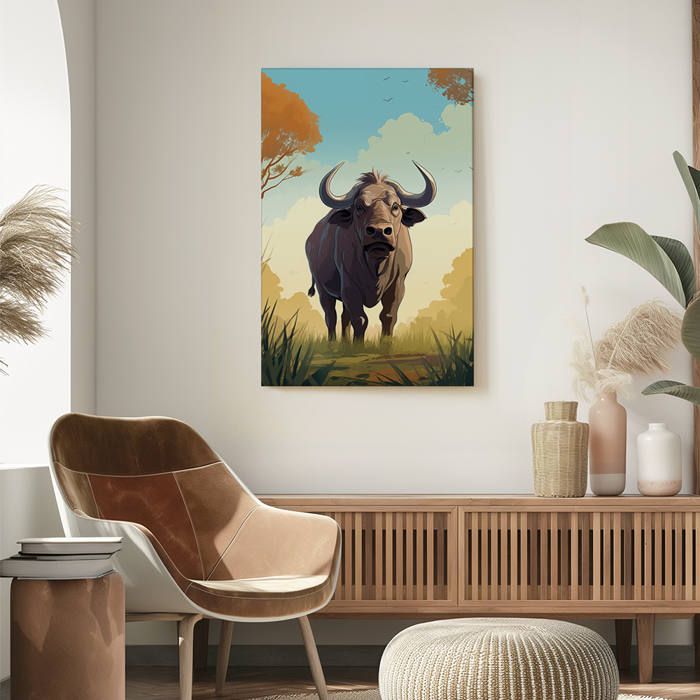 wandbilder-tiere-leinwand-poster-kaffernbuffel-full-2x3