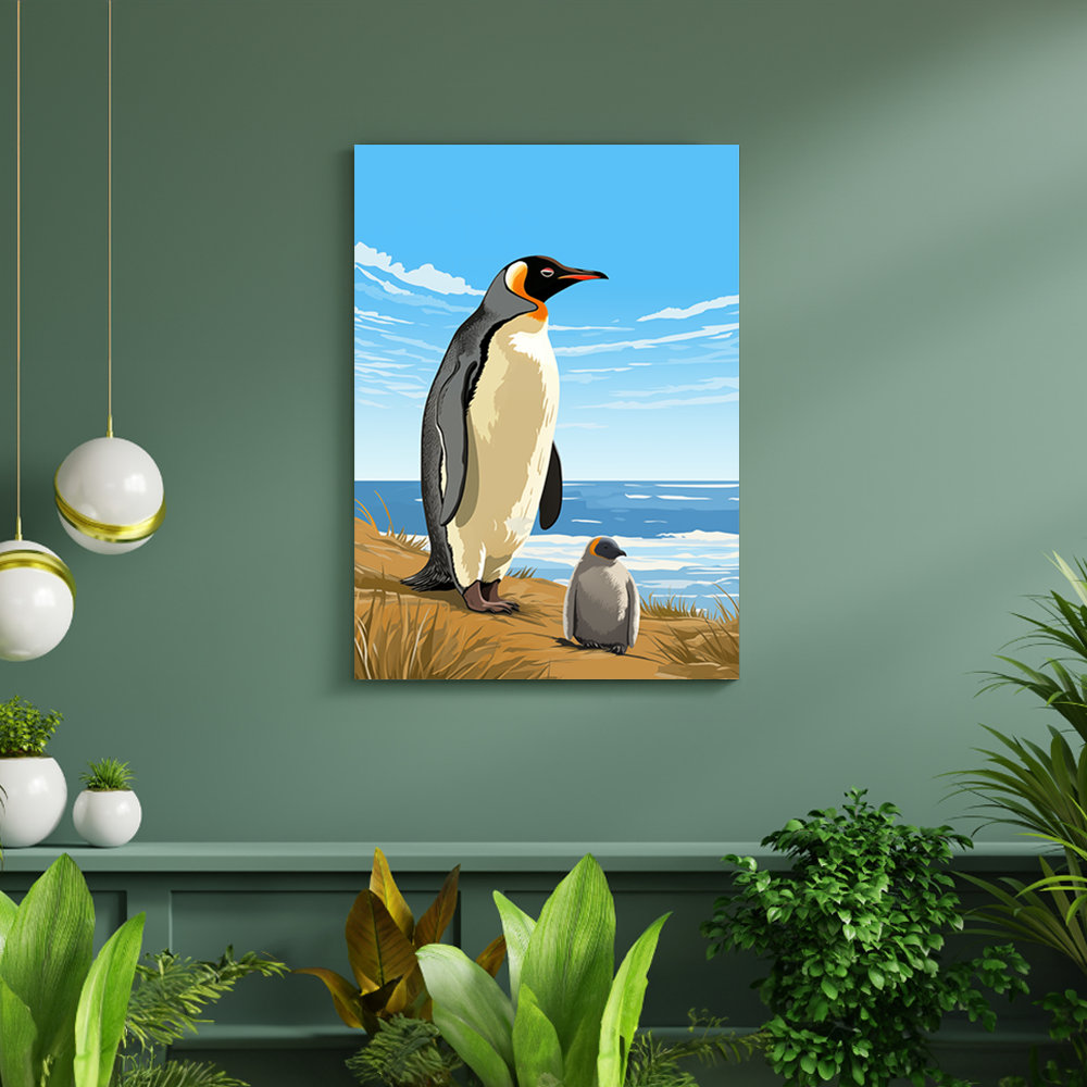 wandbilder-tiere-leinwand-poster-kaiserpinguin-full-DIN