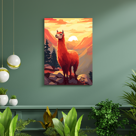 wandbilder-tiere-leinwand-poster-lama-DIN