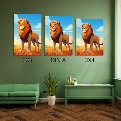 wandbilder-tiere-leinwand-poster-lowe-0-3x4-DIN-A-2x3