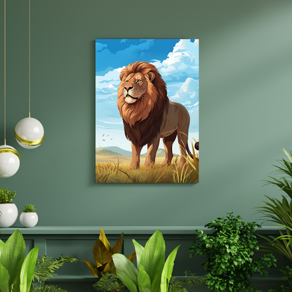 wandbilder-tiere-leinwand-poster-lowe-2-2x3-DIN-A