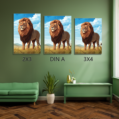 wandbilder-tiere-leinwand-poster-lowe-2-3x4-DIN-A-2x3