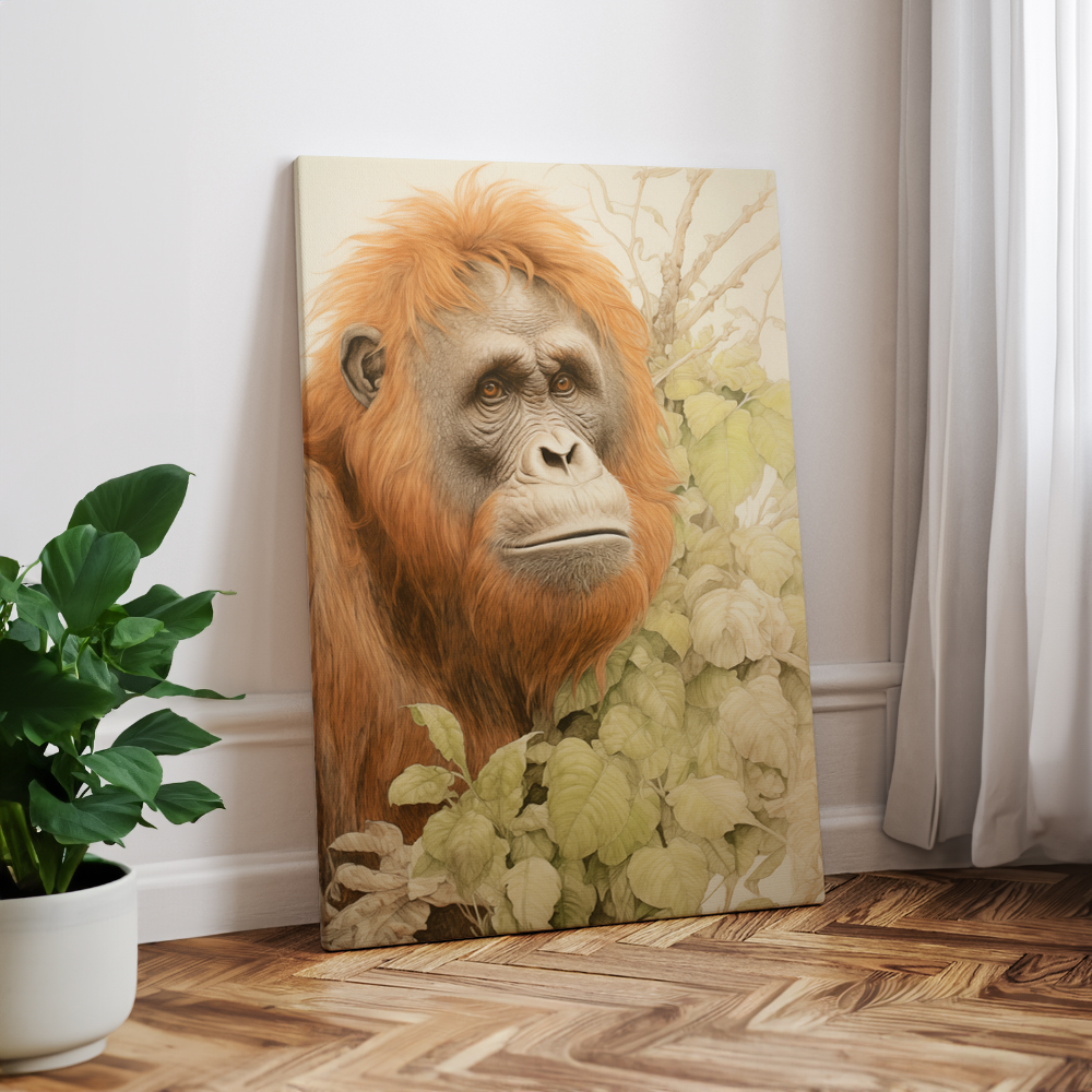 wandbilder-tiere-leinwand-poster-orang-utan-2x3