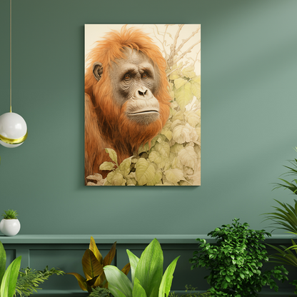 wandbilder-tiere-leinwand-poster-orang-utan-DIN