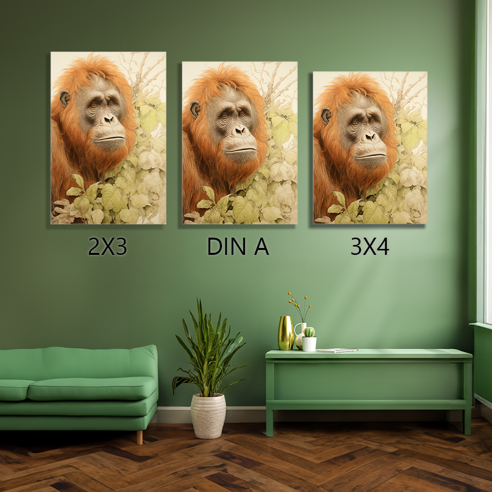 wandbilder-tiere-leinwand-poster-orang-utan-leinwand-collage