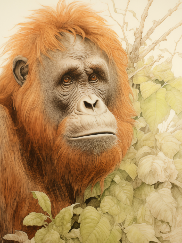 wandbilder-tiere-leinwand-poster-orang-utan-vorschau