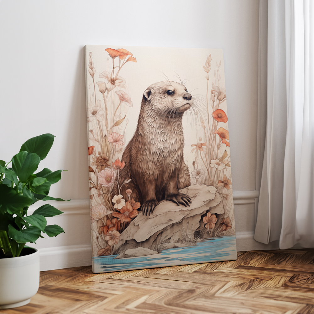 wandbilder-tiere-leinwand-poster-otter-2x3