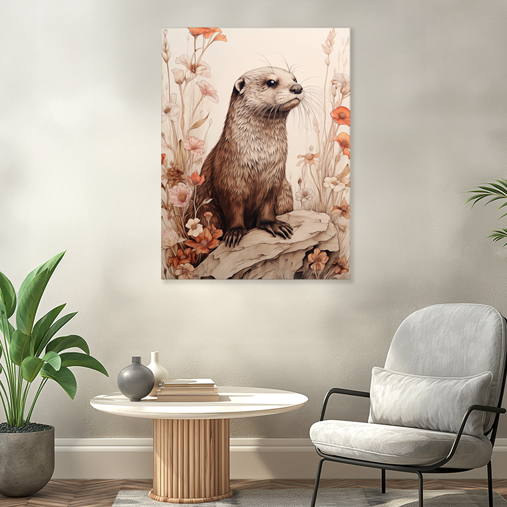 wandbilder-tiere-leinwand-poster-otter-3x4