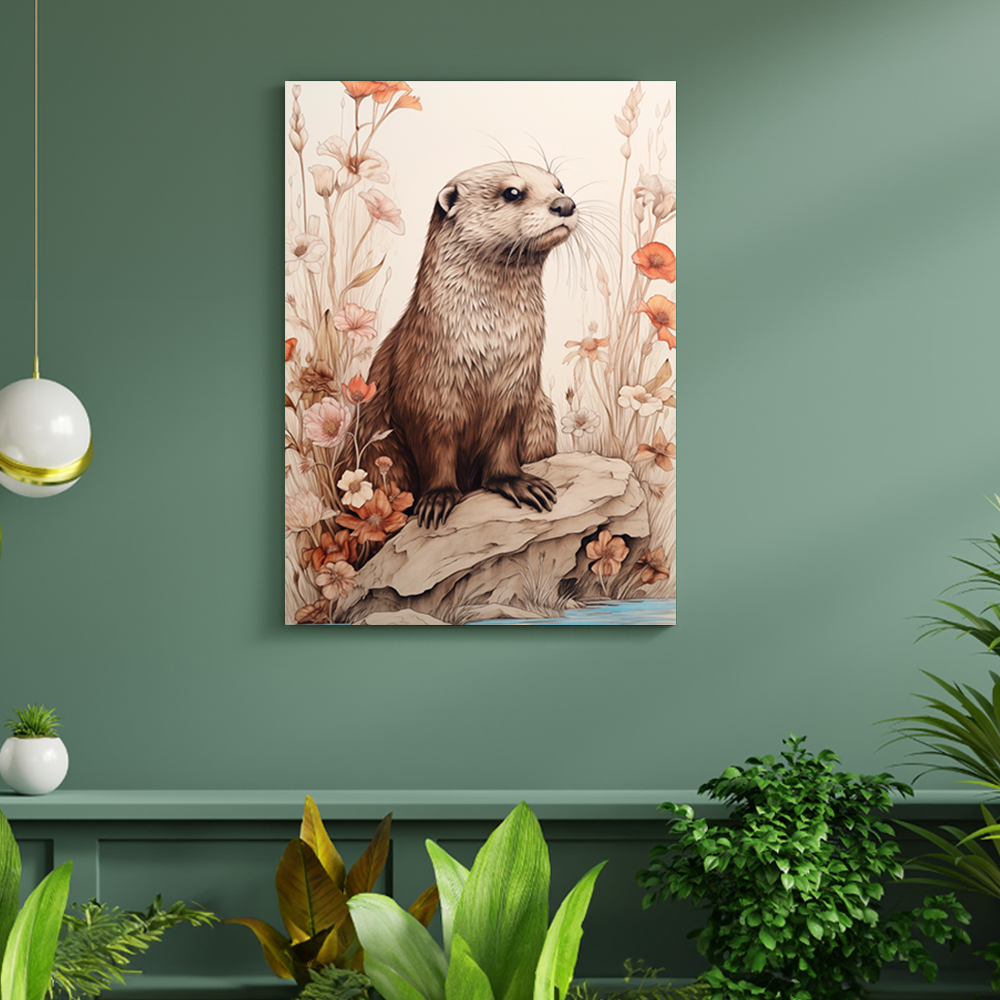 wandbilder-tiere-leinwand-poster-otter-DIN