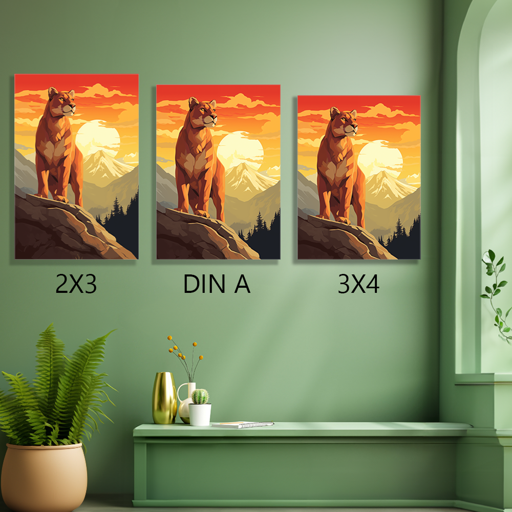 wandbilder-tiere-leinwand-poster-puma-leinwand-collage-2