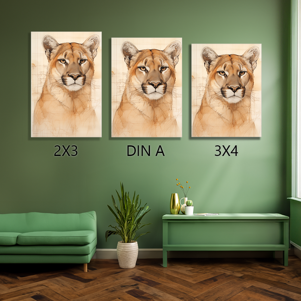 wandbilder-tiere-leinwand-poster-puma-leinwand-collage