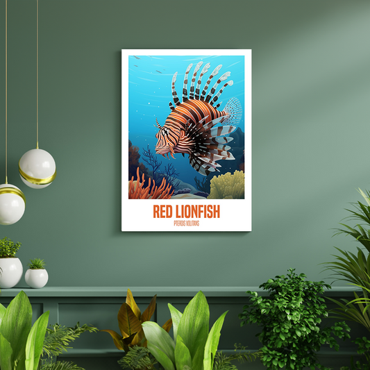 wandbilder-tiere-leinwand-poster-red-lionfish-2-DIN-A