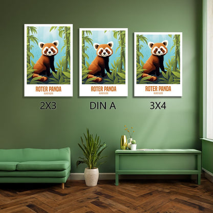 wandbilder-tiere-leinwand-poster-roter-panda-2-Format-Vergleich