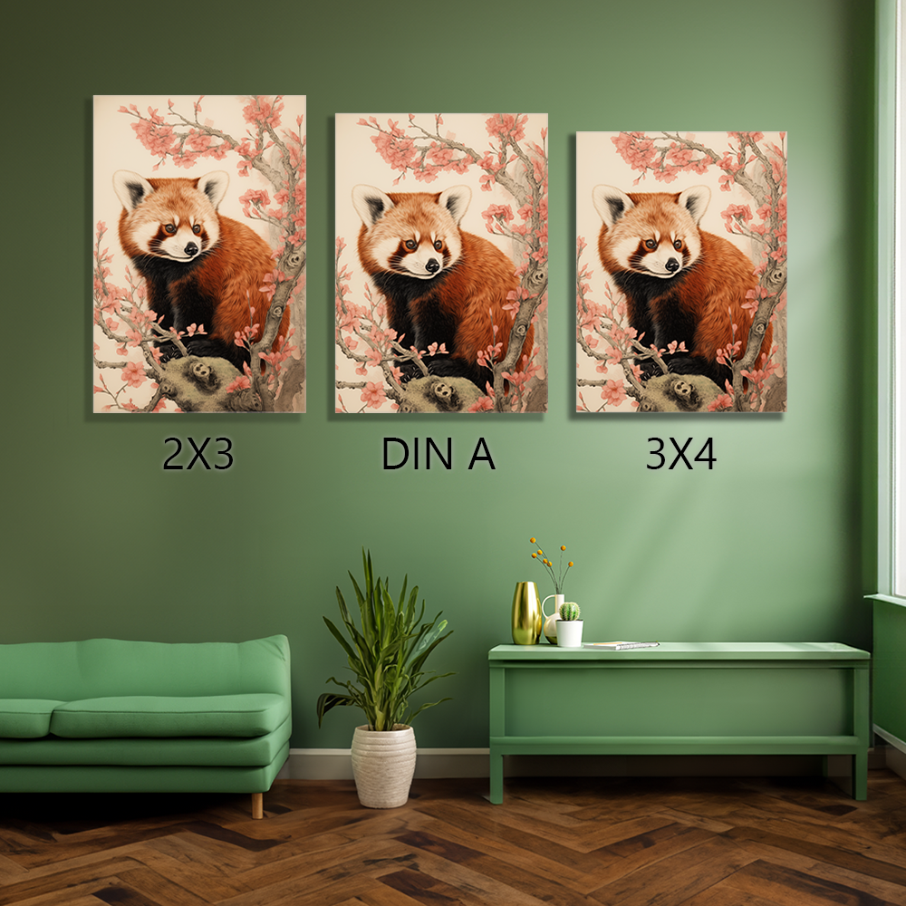 wandbilder-tiere-leinwand-poster-roter-panda-leinwand-collage