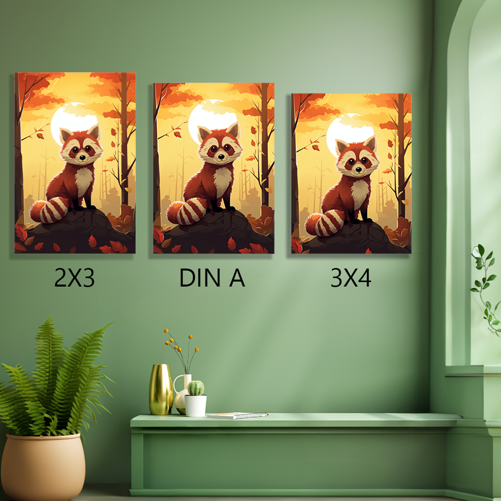 wandbilder-tiere-leinwand-poster-roter-panda-leinwand-collage