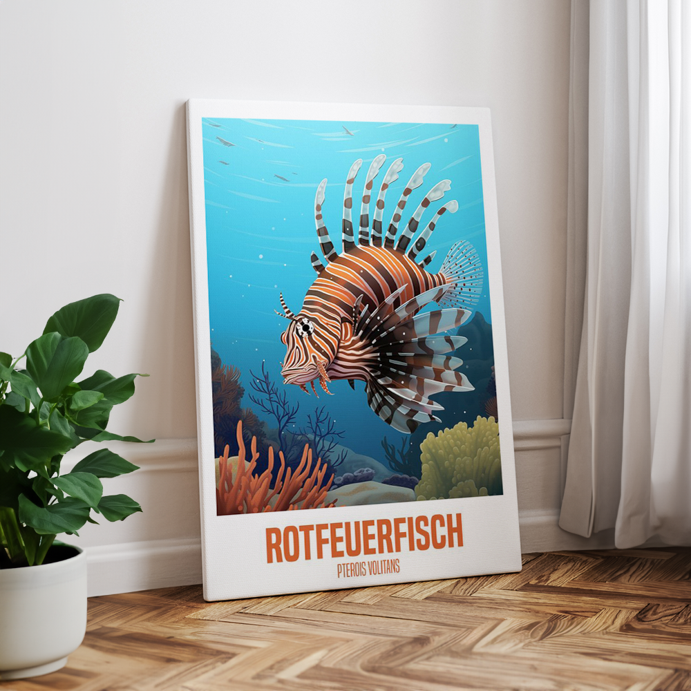 wandbilder-tiere-leinwand-poster-rotfeuerfisch-1