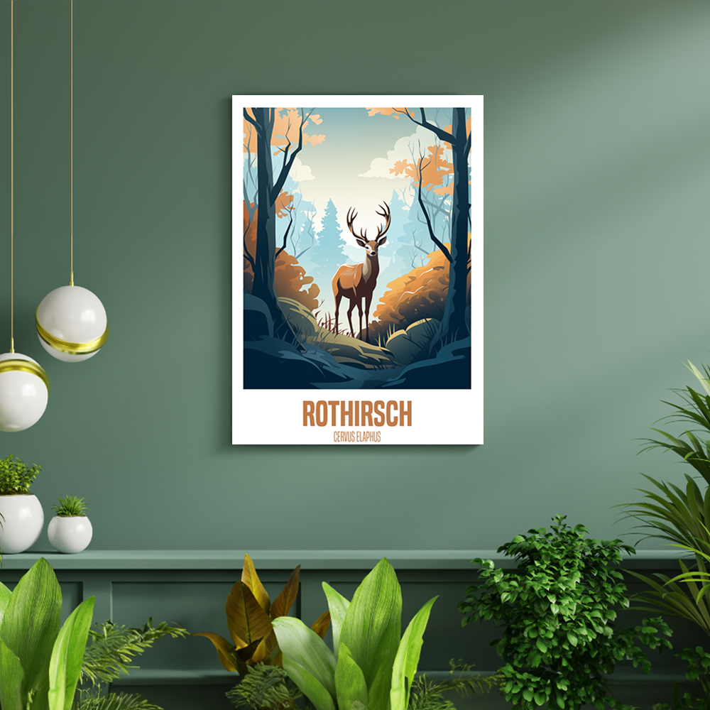     wandbilder-tiere-leinwand-poster-rothirsch-DIN