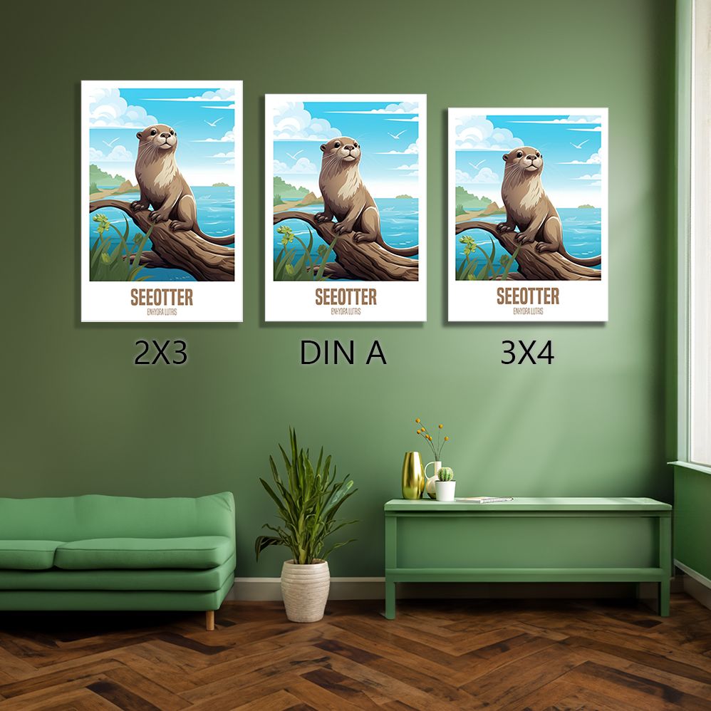 wandbilder-tiere-leinwand-poster-seeotter-2-Format-Vergleich