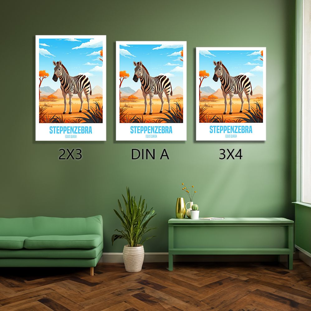 wandbilder-tiere-leinwand-poster-steppenzebra-12-Format-Vergleich