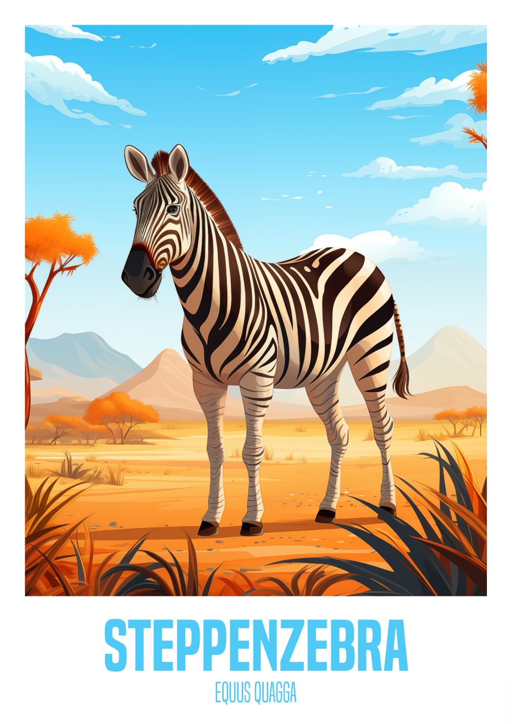 wandbilder-tiere-leinwand-poster-steppenzebra-DIN-2-DIN-A