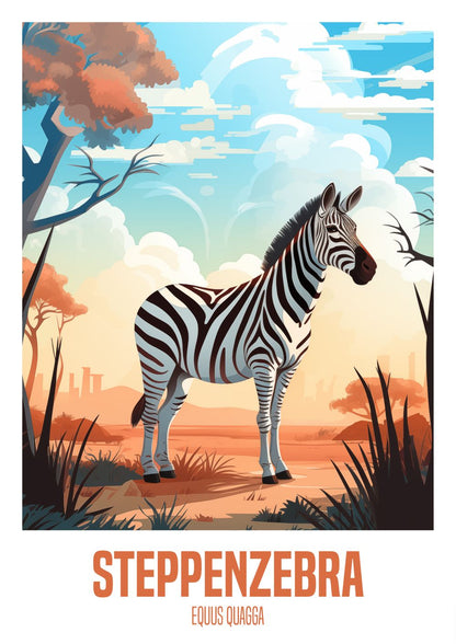 wandbilder-tiere-leinwand-poster-steppenzebra-DIN-DIN-A