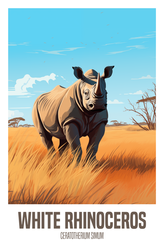 wandbilder-tiere-leinwand-poster-white-rhinoceros-gesamtvorschau